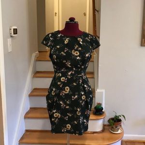 QED London green floral tulip dress from ASOS